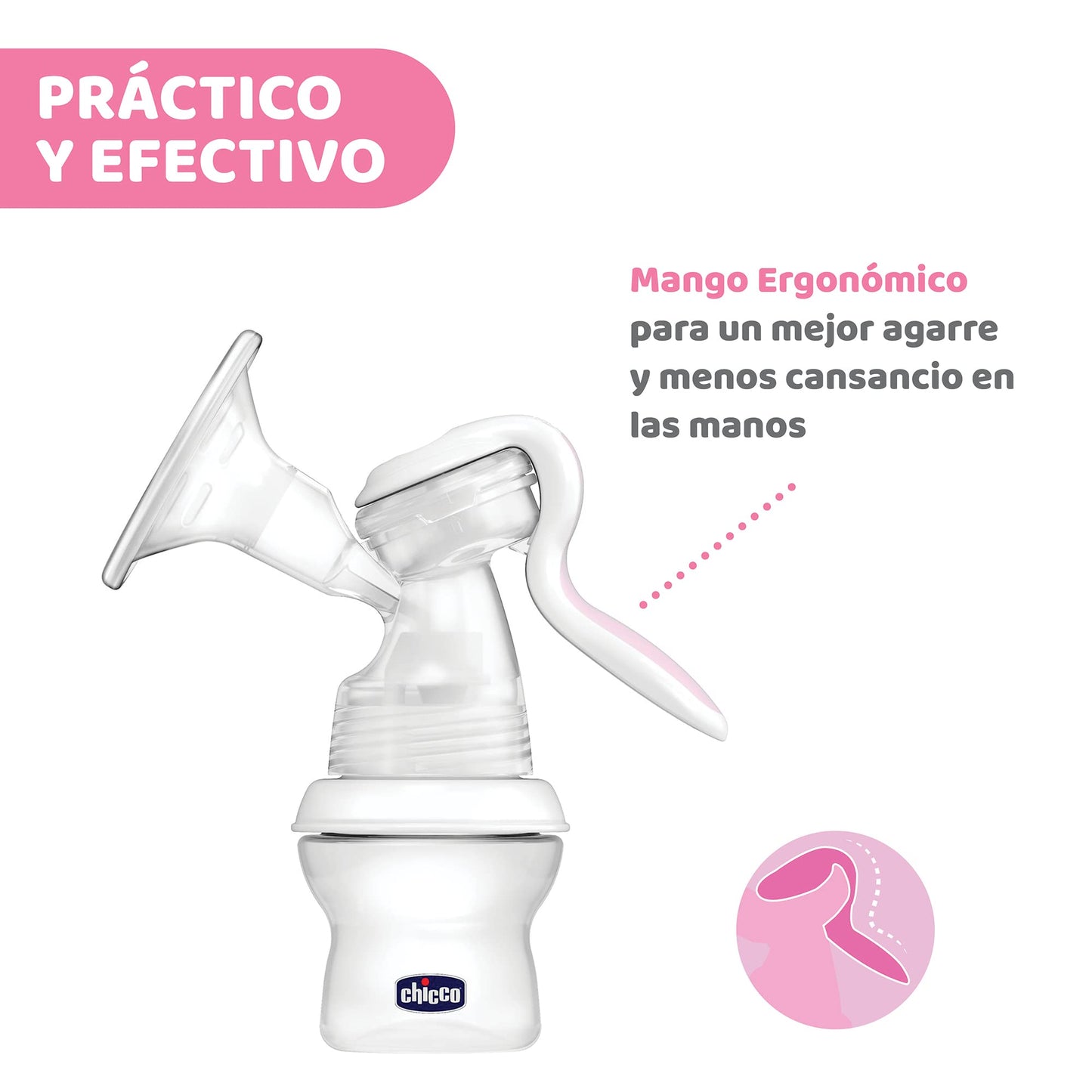 CHICCO, Extractor de Leche Materna Manual Natural Feeling, Accesorios de Lactancia