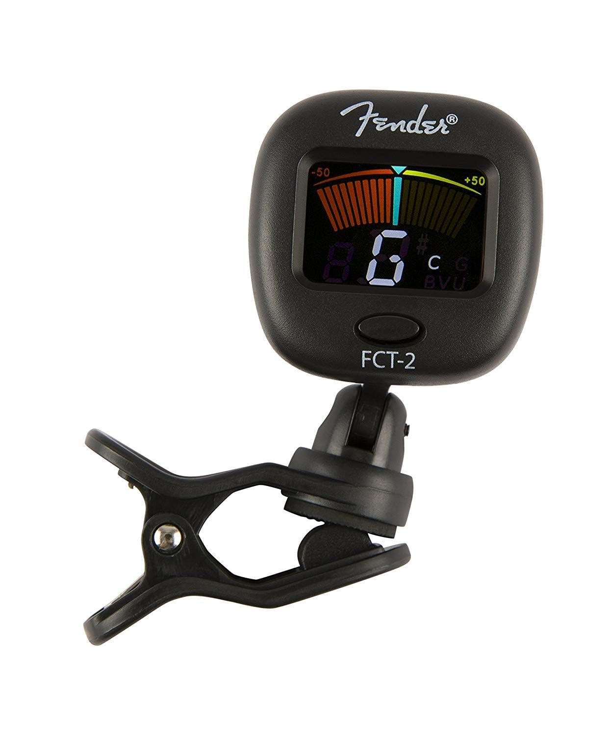 Fender FT-2 Pro Clip On Sintonizador con visualización en color para Guitarra Acústica, Guitarra eléctrica, ukelele, mandolina, violín,, Viola, Cello, mandola, de graves y Banjo