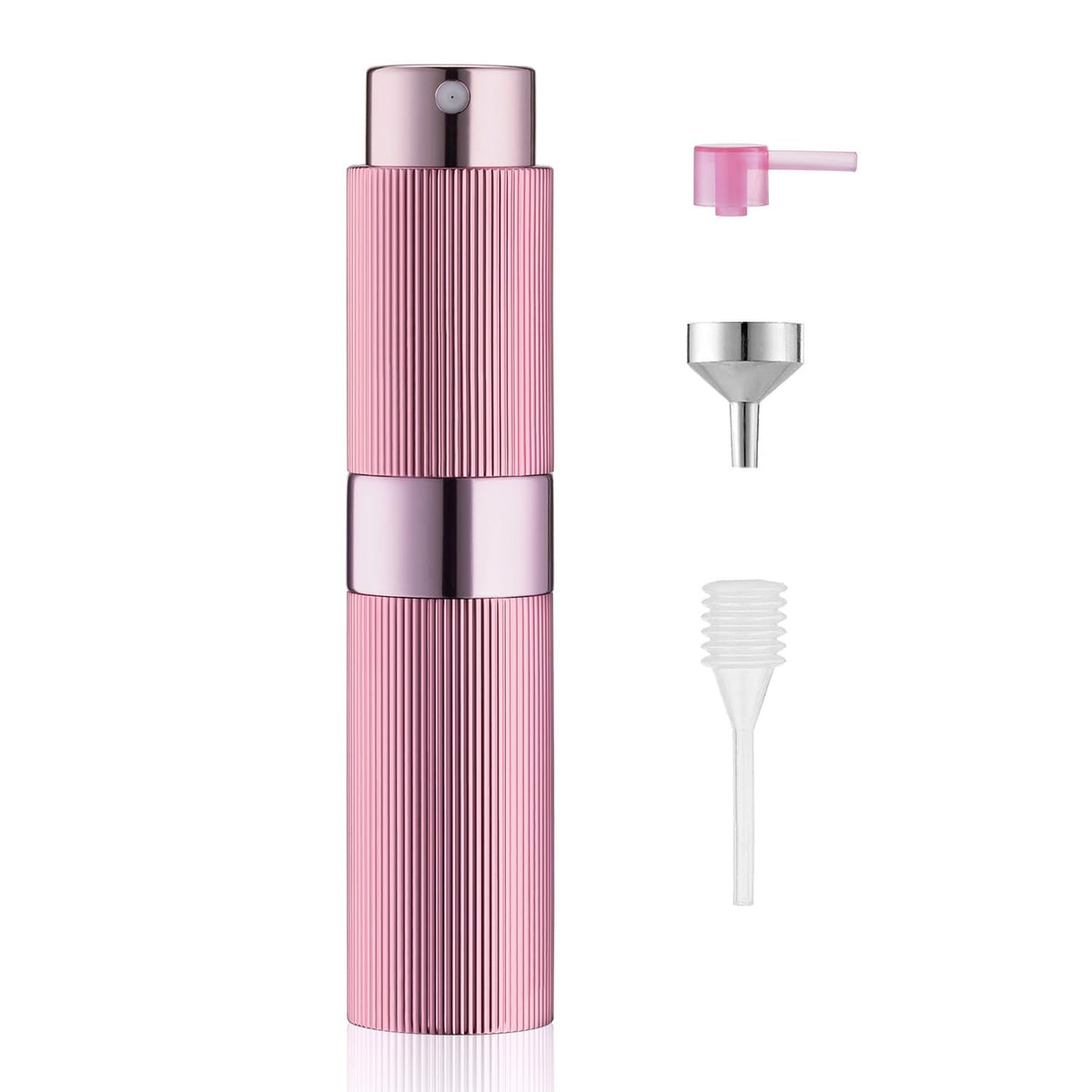 LISAPACK Botella atomizadora de perfume de 8 ml para viajes, dispensador de colonia vacía recargable (rosa)
