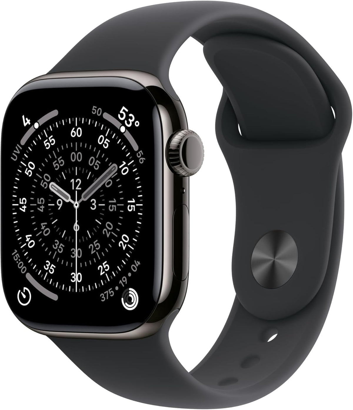 Reloj Inteligente Apple Watch Series 11 Titanio Pizarra Correa Deportiva Negra Reacondicionado