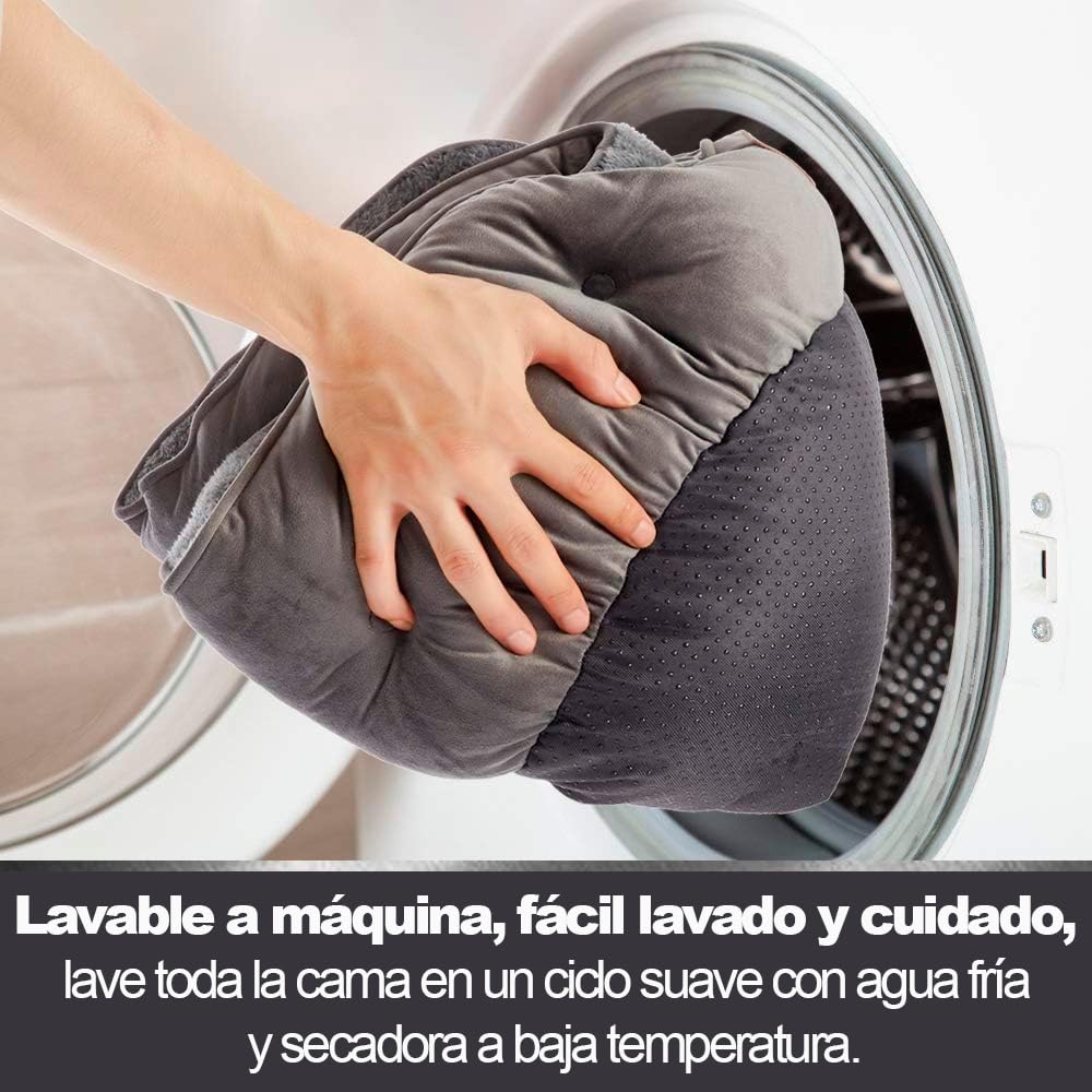 OGAGU Cama para Gato Mediano, Cama para Perro Chico o Mediano, Cama para Mascota Lavable en Maquina, Suave Base Antideslizante, Resistente a Suciedad y facil de Lavar (Gris, Medium)