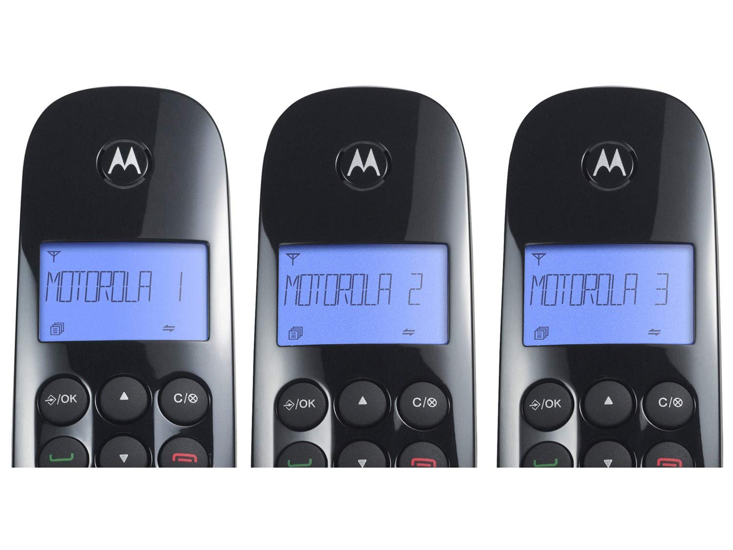 Genérico Teléfonos Inalámbricos M750-3 | con Identificador | 3 Piezas | Color Negro