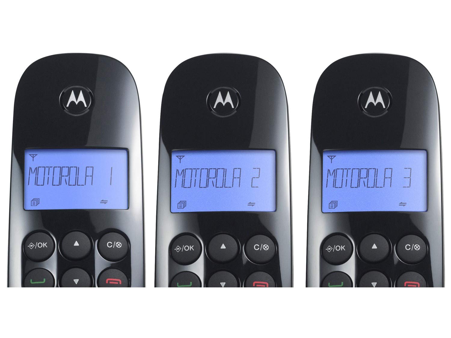 Genérico Teléfonos Inalámbricos M750-3 | con Identificador | 3 Piezas | Color Negro