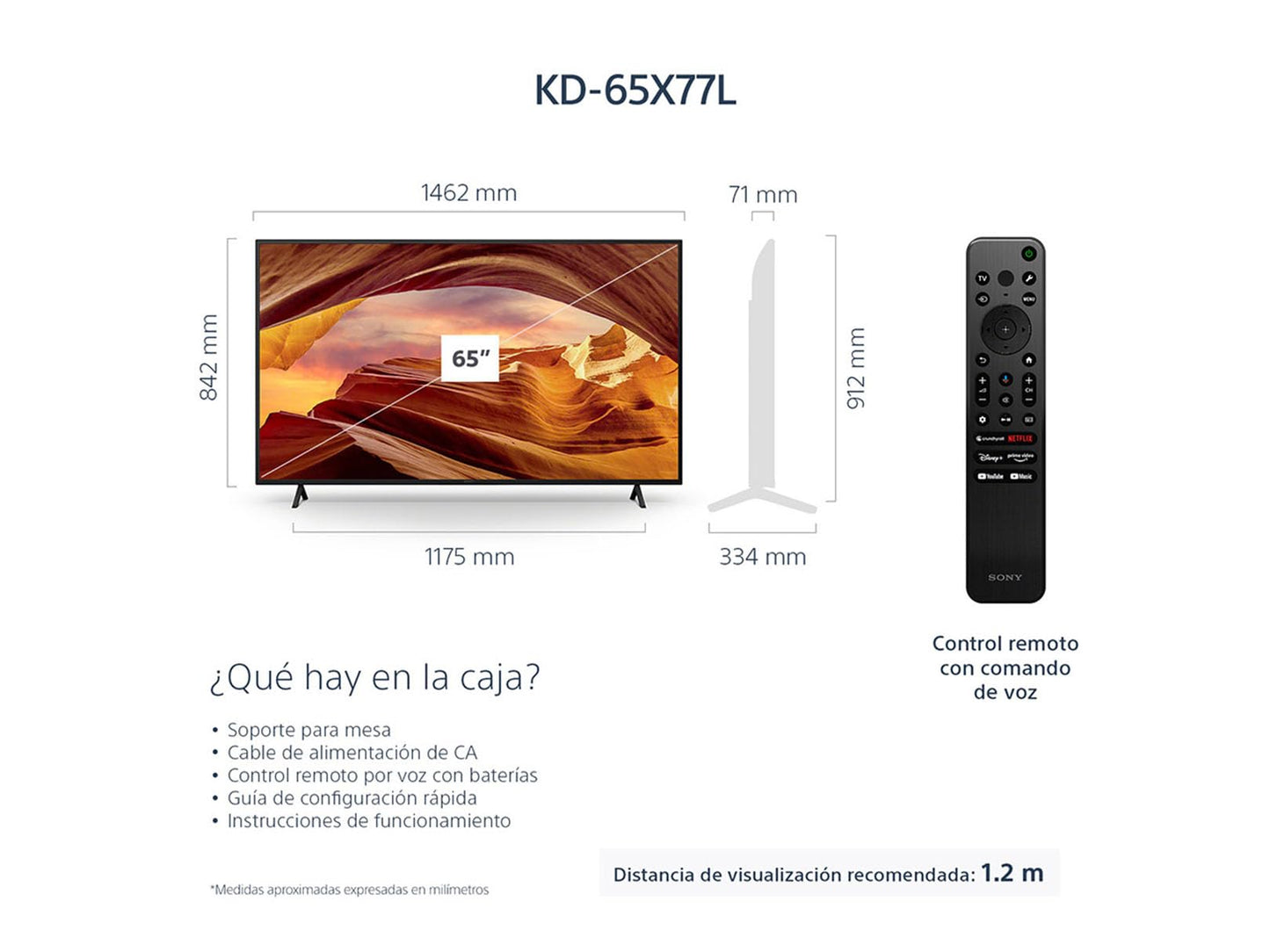Sony Pantalla 65 Pulgadas KD-65X77L BRAVIA LED 4K UHD Smart Google TV