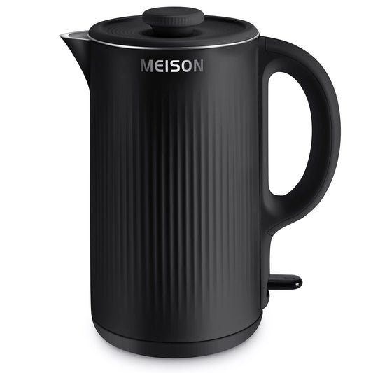 Hervidor Eléctrico MEISON Acero Inoxidable Doble Pared 1.7 Litros con Apagado Automático y Protección contra Ebullición en Seco