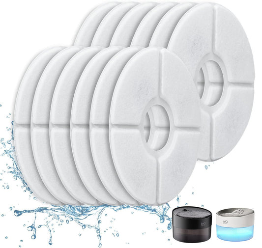 BeQ - Paquete de 12 filtros de repuesto para fuente de agua E1 Infinity Gato, juego de 6 meses de filtros de repuesto para fuente de agua para mascotas, dispensador de perros