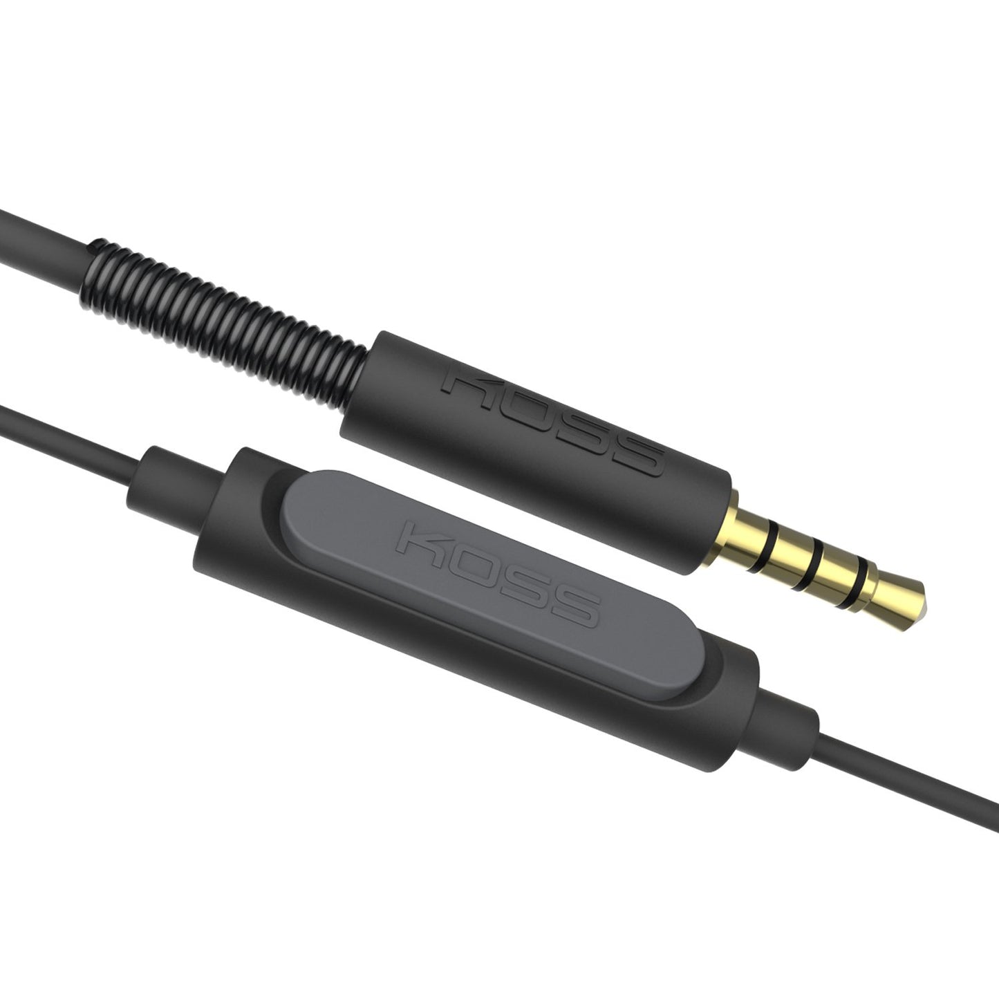 Koss KPH30ik On-Ear Headphones | In-Line Microphone & Remote | Lightweight | Deep Bass | Dark Grey