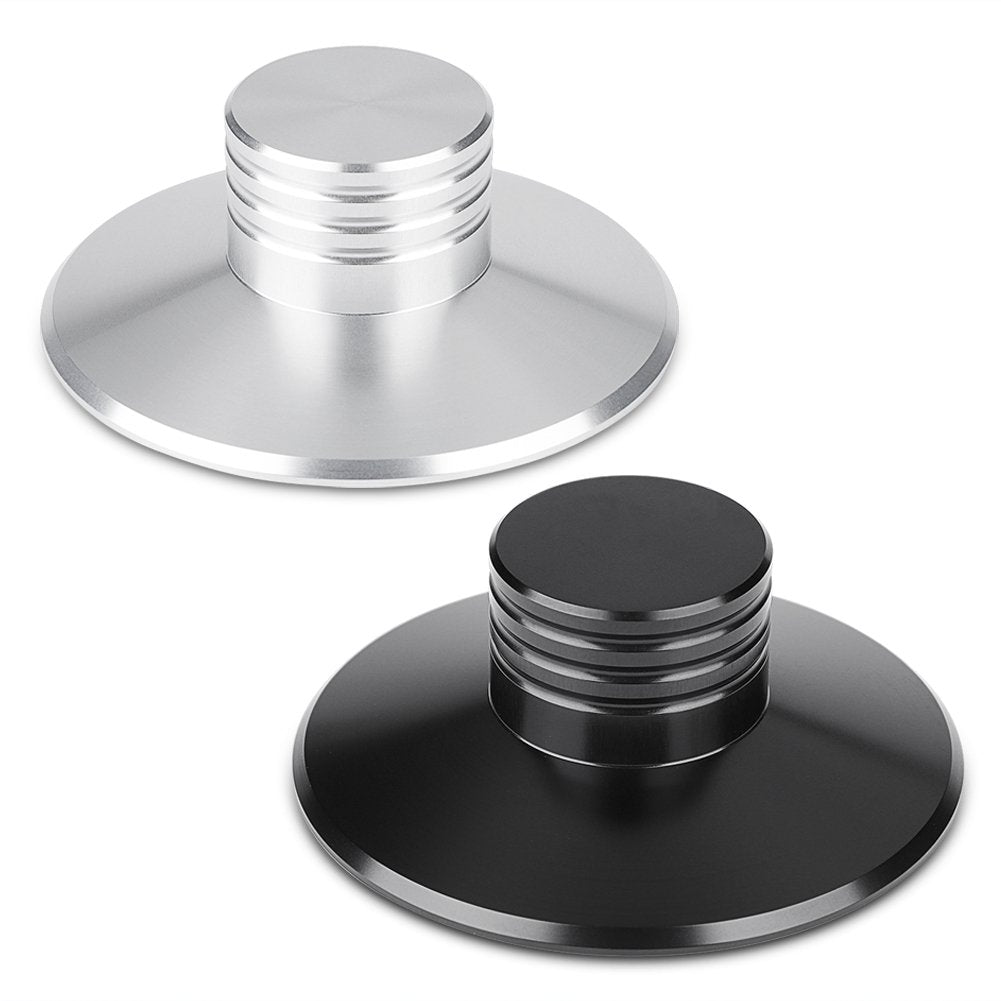 Estabilizador de Discos de Vinilo Metal Alta Precisión Plata plataformas giratorias