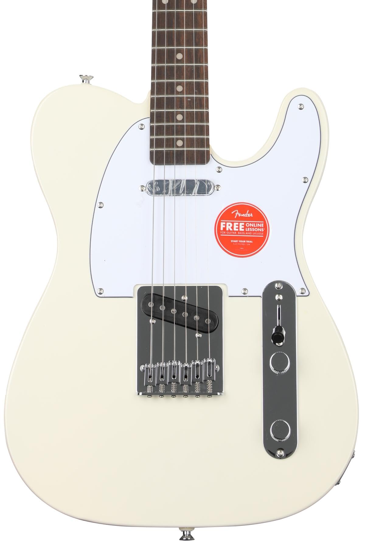 Squier Affinity Series Telecaster Guitarra eléctrica, con 2 años de garantía, blanco olímpico, diapasón Laurel