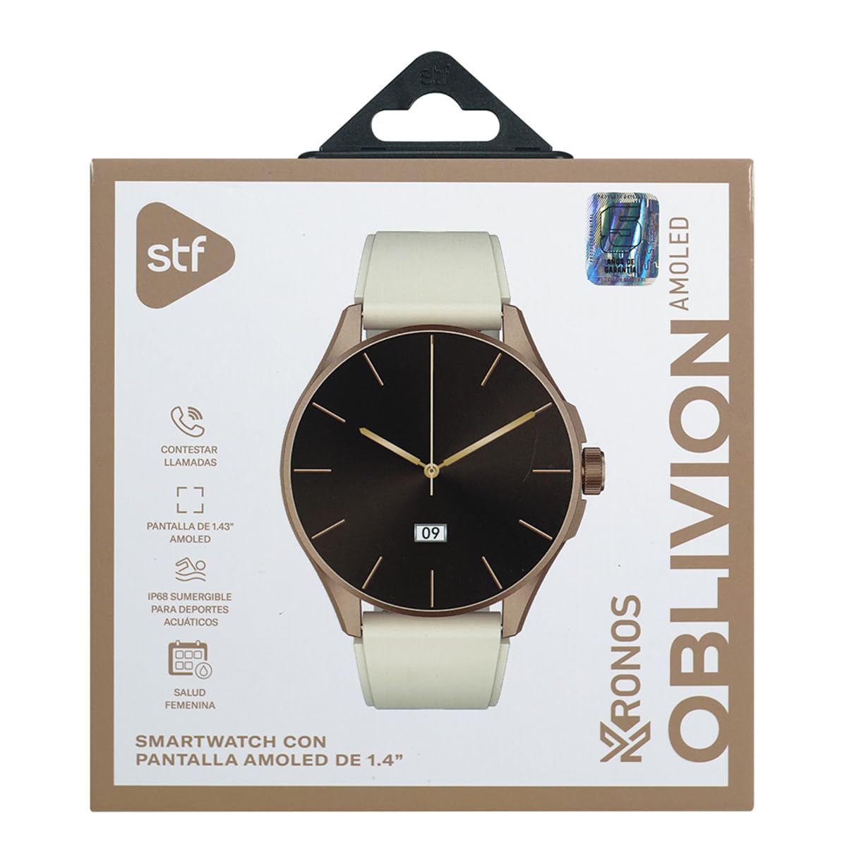 Smartwatch STF Kronos Beige Pantalla AMOLED 1.4 Pulgadas