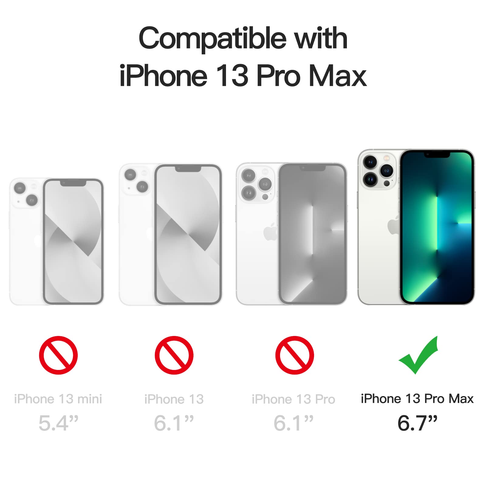 JETech Funda Magnética para iPhone 13 Pro MAX 6,7 Pulgadas Compatible con MagSafe Carga Inalámbrica, Carcasa Antigolpes, Parte Trasera Transparente Anti-Arañazos (Transparente)