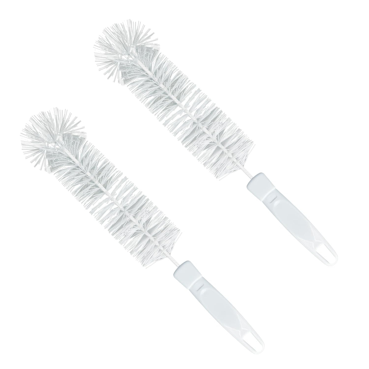 Lola Products - Limpiador de cepillos para botellas, cerdas de fibra duraderas alrededor de alambre trenzado con mango de agarre y orificio de almacenamiento, apto para lavaplatos, paquete de 2