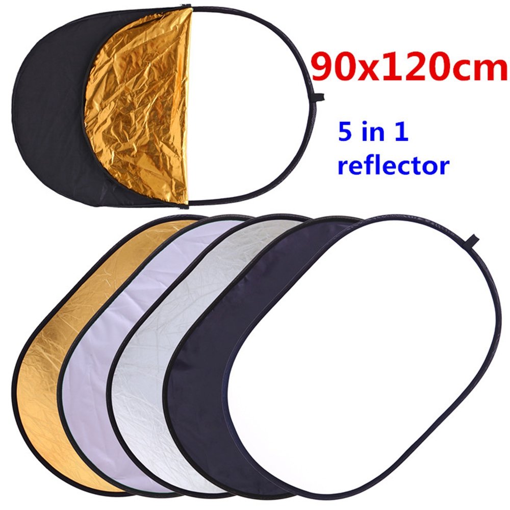 Reflector Panel 35"x47"/ 90x120cm 5 in 1 Oval Reflector for Photography Photo Studio Lighting & Outdoor Lighting