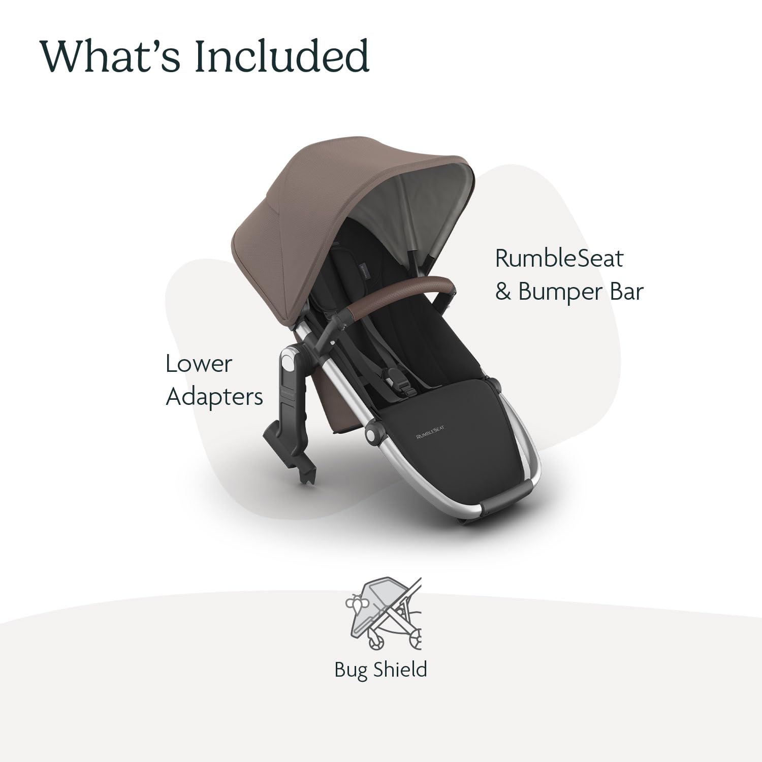 Segundo Asiento Inferior UPPAbaby RumbleSeat V3 Gris Oscuro con Hebilla Magnética y Adaptadores