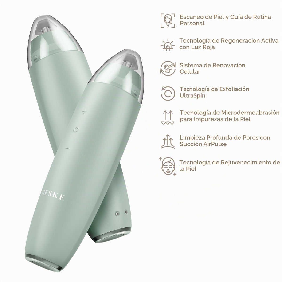 GESKE | SmartAppGuided™ MicroDermabrasion Blackhead Remover | Eliminador de puntos negros 7 en 1 | Limpiador de poros eléctrico | limpieza al vacío innovadora | herramientas de belleza