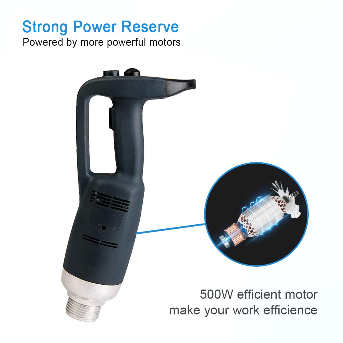 Li Bai - Batidora de inmersión de gran resistencia de 20 pulgadas, batidora de mano para cocina, mezclador comercial eléctrico, eje extraíble de 500 W, 2500 rpm a 15000 rpm, licuadora emulsionante de
