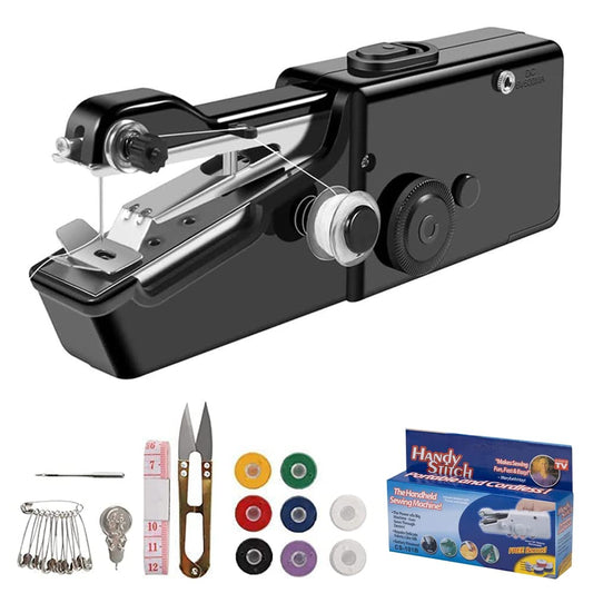 Máquina de Coser, Mini Máquina de Coser Manual Portátil, Sutura Rápida, Adecuado para Ropa, Tejidos, Cortinas, Equipado con Kits de Costura, Adecuada para el Hogar y Principiantes en Costura (Negro)