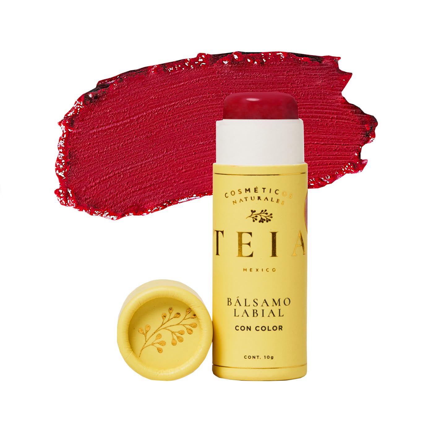 Bálsamo Labial Humectante TEIA Cosmeticos Rojo de Ingredientes Naturales