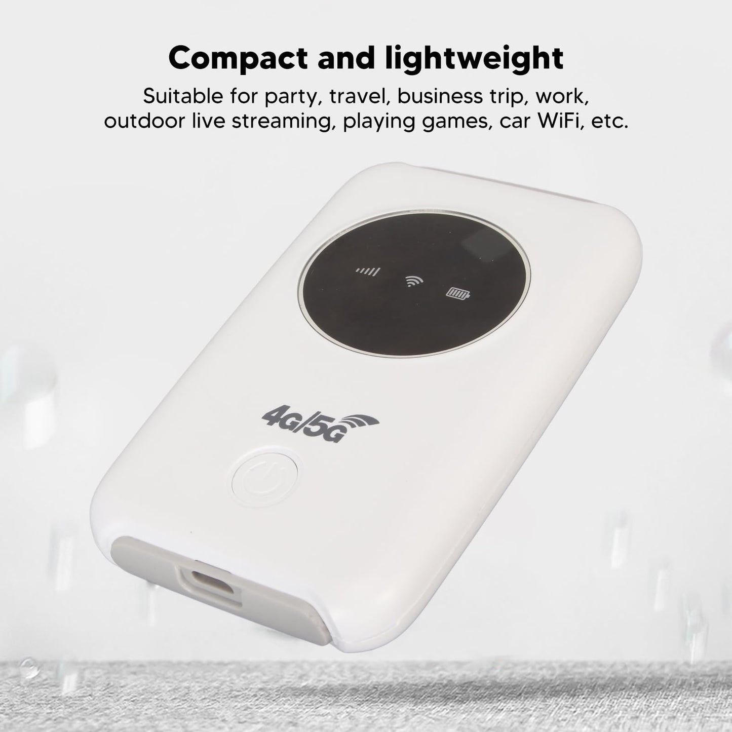 Chazcool Punto de Acceso Móvil WiFi 4G LTE, 5G WiFi Hotspot Desbloqueado 300Mbps, con Ranura para Tarjeta SIM, Soporte de Enrutador WiFi Hasta 10 Dispositivos Conectados, WiFi Móvil Portátil de Viajes