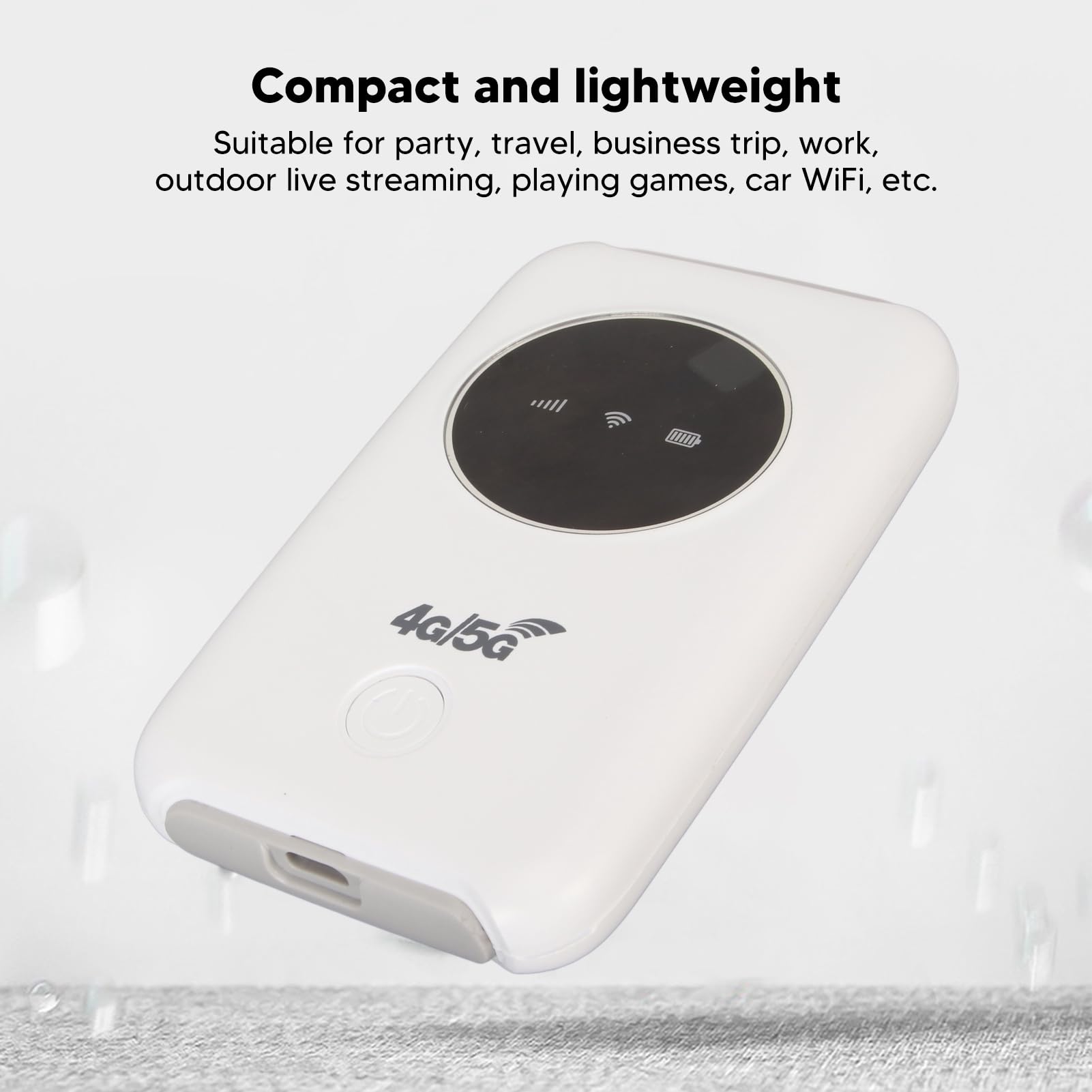 Chazcool Punto de Acceso Móvil WiFi 4G LTE, 5G WiFi Hotspot Desbloqueado 300Mbps, con Ranura para Tarjeta SIM, Soporte de Enrutador WiFi Hasta 10 Dispositivos Conectados, WiFi Móvil Portátil de Viajes