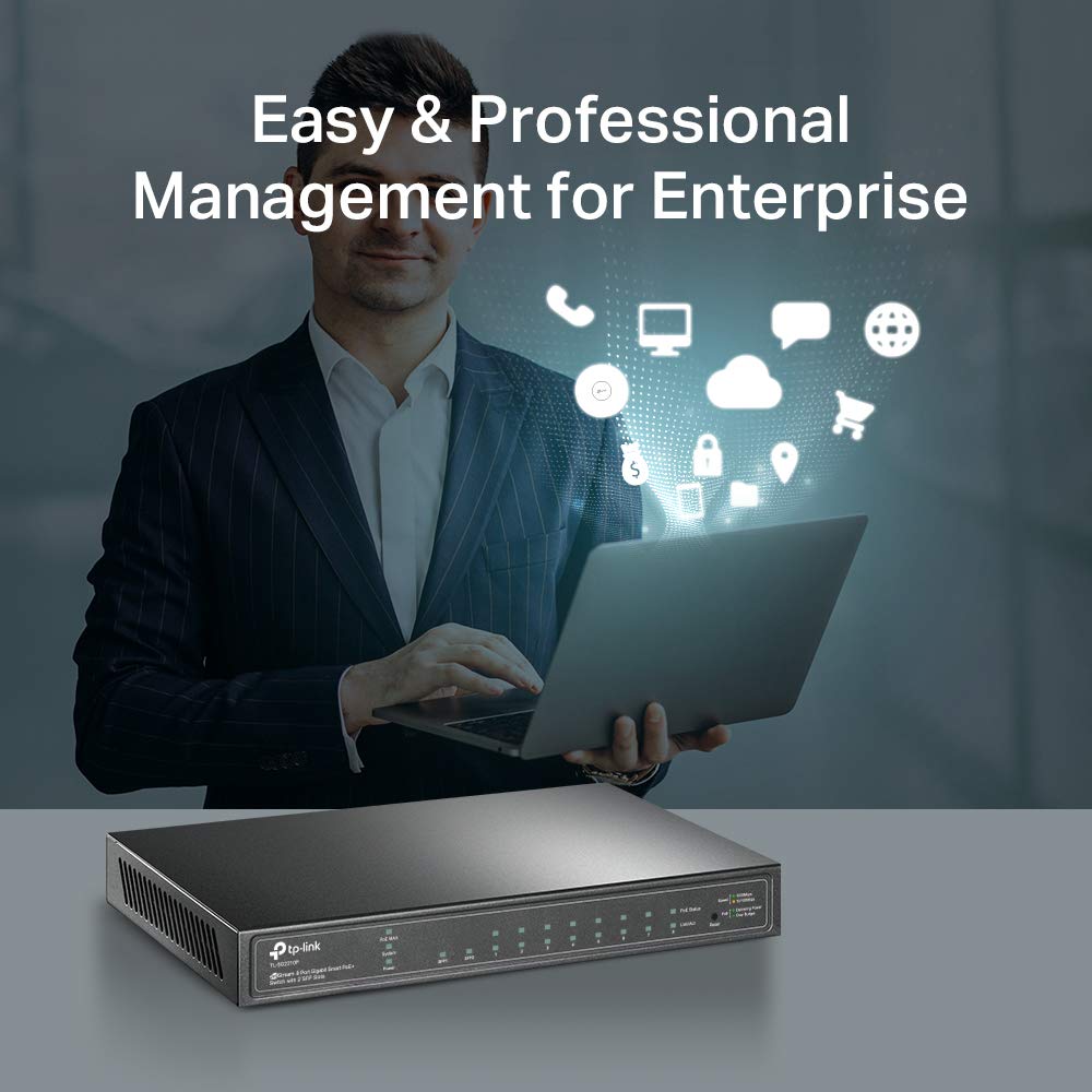 TP-Link TL-SG2210P V3| Jetstream 8 Port Gigabit Smart Managed PoE Switch | 8 PoE+ Ports @61W, 2 SFP Slots | Support Omada SDN | PoE Recovery | IPv6 | Static Routing | 5 Year Manufacturer Warranty