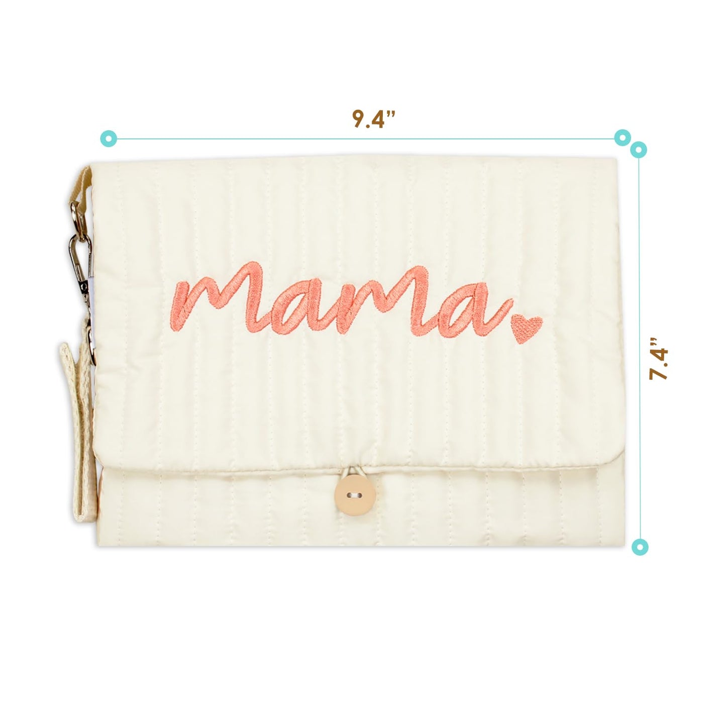 MODAKIDS - Organizador de bolsas de bebé, mini bolsa de pañales portátil, juego de viaje con acolchado con correas para carriola (Mama)