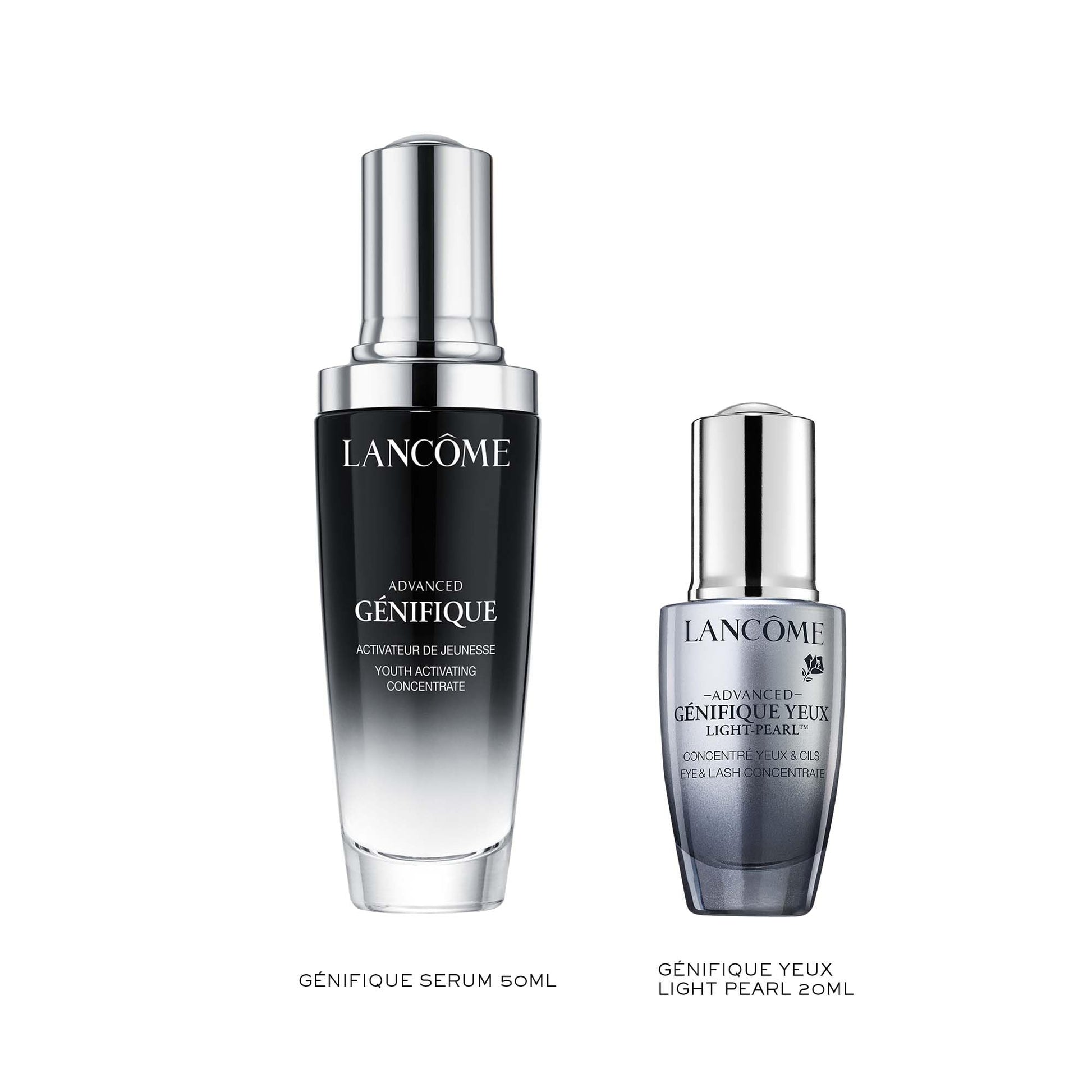 Lancôme, Advanced Génifique, Set de Serums, Suero Reparador Advanced Génifique 50 ml + Suero Para Contorno de Ojos Advanced Génifique Yeux Light Pearl 20 ml, Repara y Fortalece la Piel Para Una Mirada Luminosa, 2 Piezas