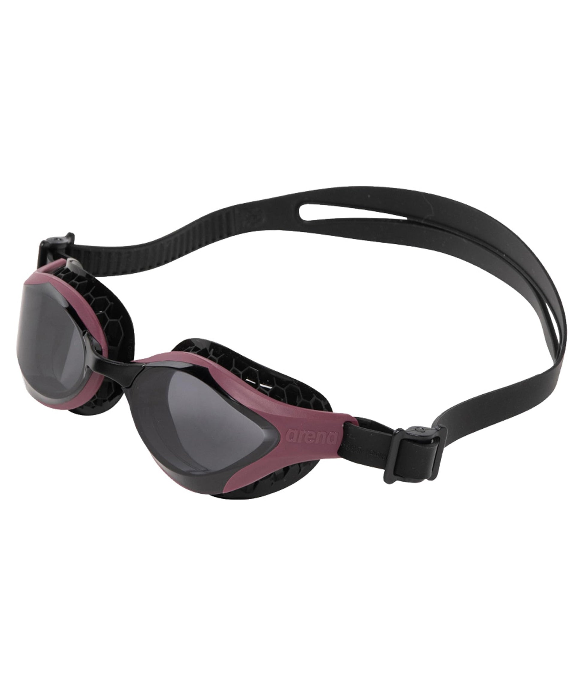 ARENA - anteojos de natación unisex para adultos con efecto aire, antivaho, para hombres y mujeres, con sellos acolchados, comodidad superior, lentes sin espejo, ahumado/vino tinto/negro