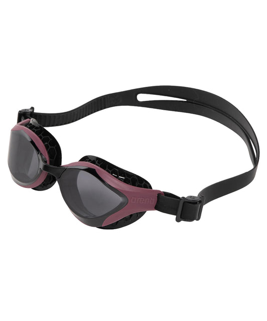 ARENA - anteojos de natación unisex para adultos con efecto aire, antivaho, para hombres y mujeres, con sellos acolchados, comodidad superior, lentes sin espejo, ahumado/vino tinto/negro