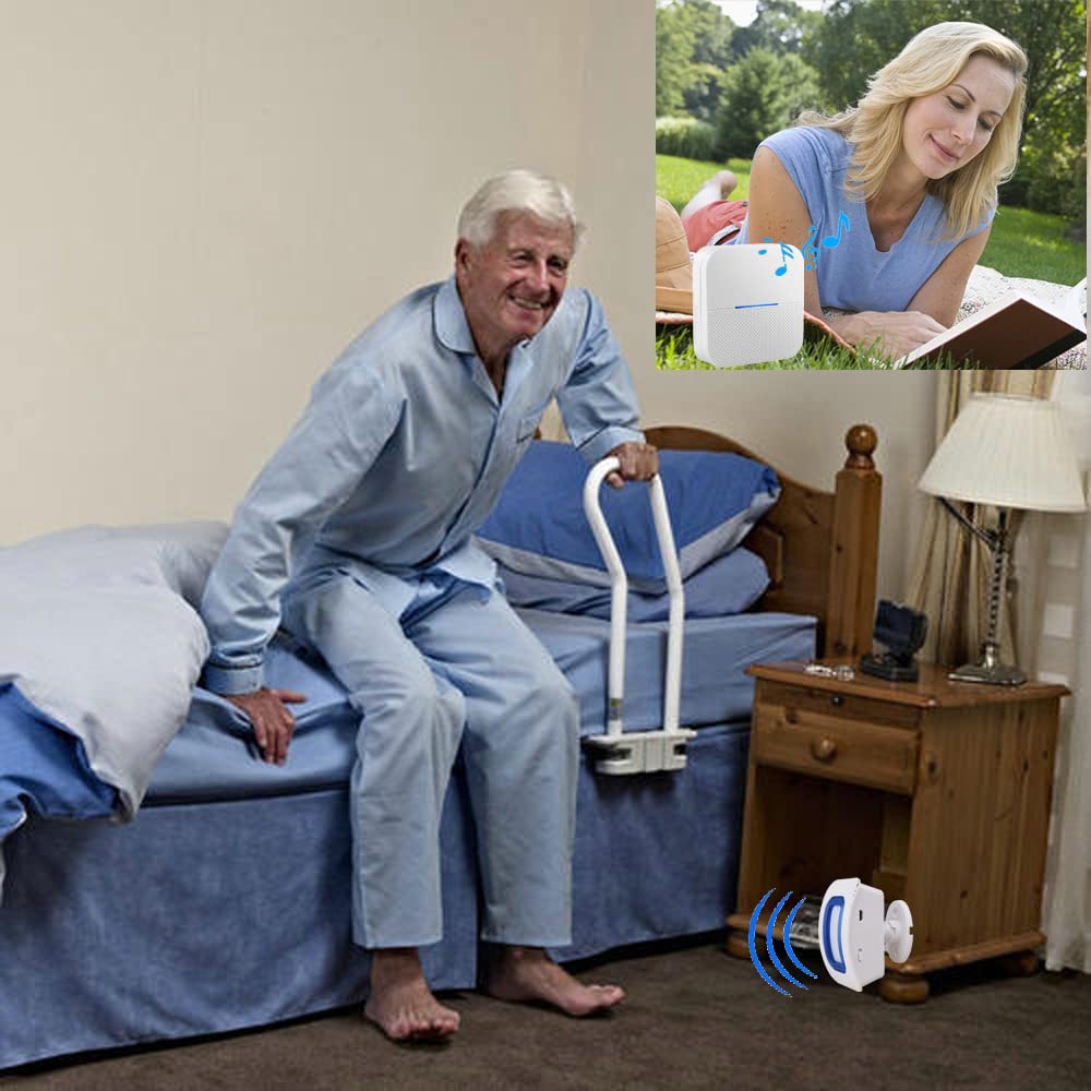 Alarma de cama para pacientes de demencia mayores, alarma de cama portátil inalámbrica y alerta de prevención de caídas para ancianos, monitoreo de ancianos para el hogar