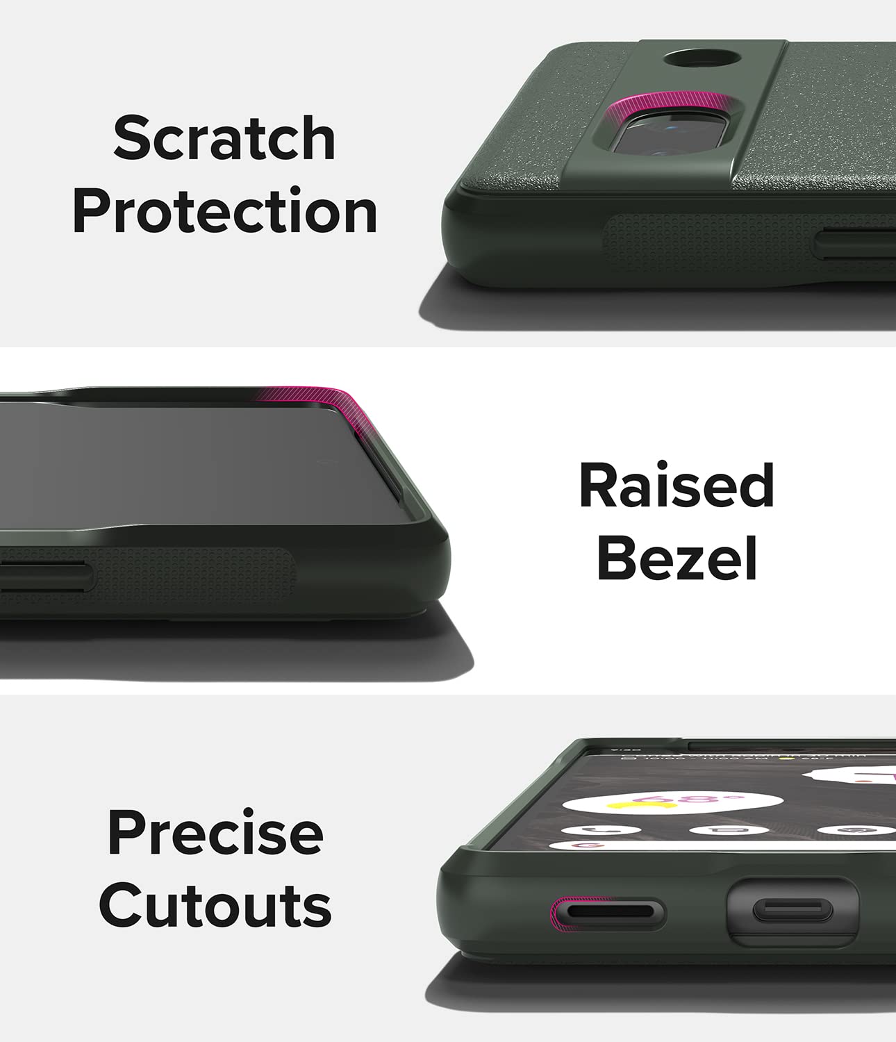 Funda Ringke Onyx Verde Oscuro Anti Huella para Google Pixel 7a 5G