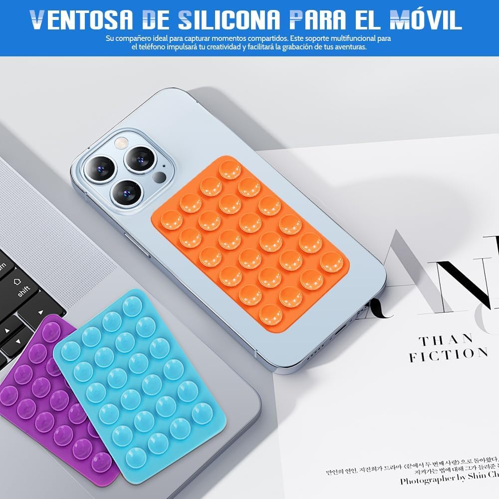 Fcliqzod888 12 Colores Ventosas de Silicona de para de Teléfono, Soporte de Teléfono con Ventosa, Ventosa de Silicona para Teléfono Móvil, Soporte para Móvil Manos Libres