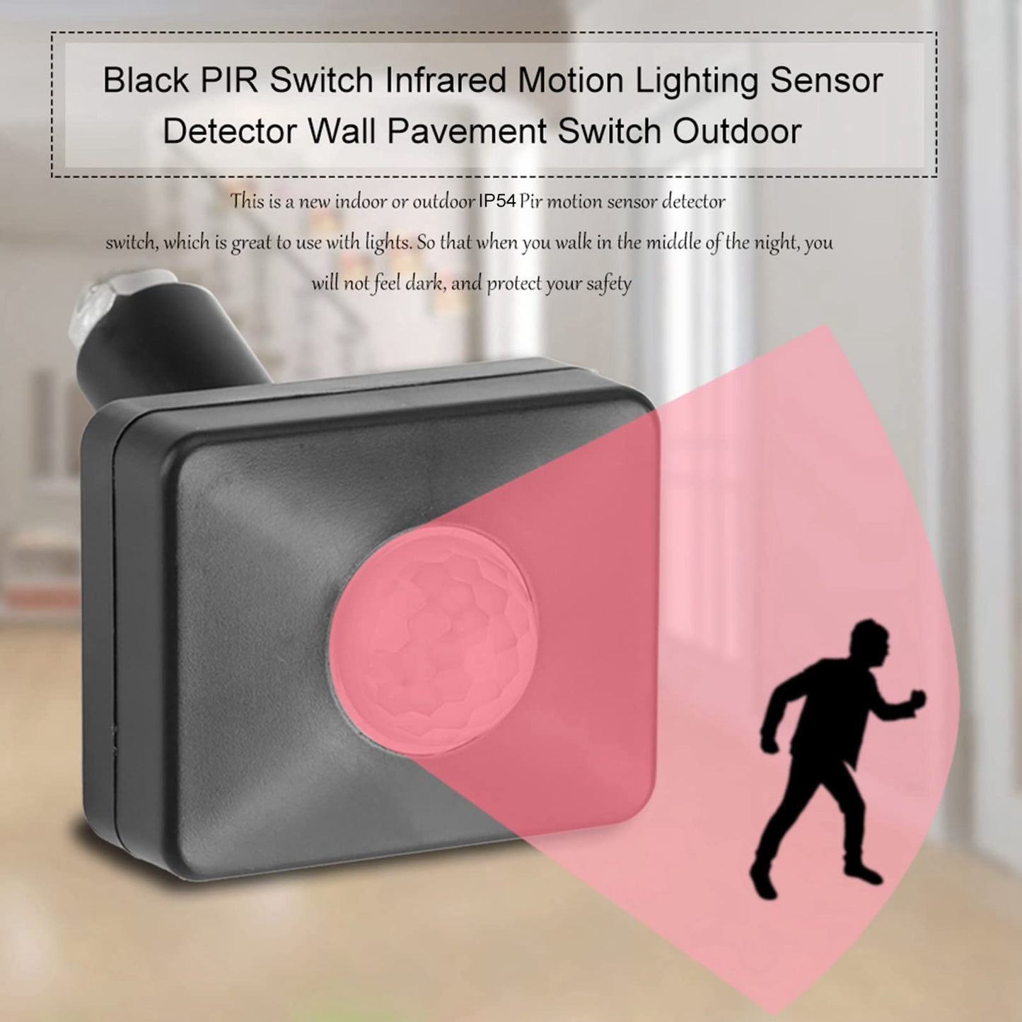 FTVOGUE Sensor de Movimiento,Interruptor de Pared con Sensor de Detección de Movimiento por Infrarrojos, AC 110-240 V,Rango de Detección 120 - 140 grados