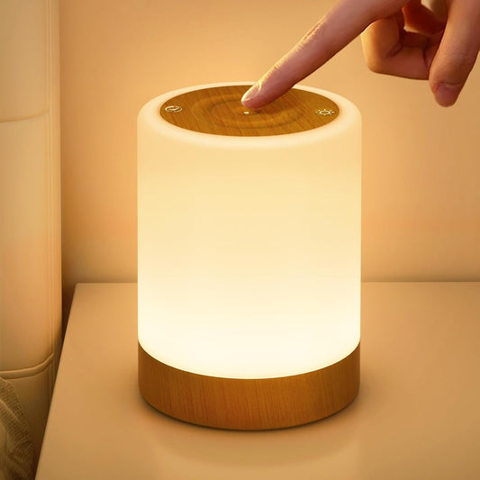 Lámpara de Noche, Sepper Lámpara de Mesita de Noche USB Recargable Regulable, 5 Niveles de Brillo 256 Colores RGB, Control Remoto y Control Tactil Lampara Ambiente Lámpara de Mesa para Decoración