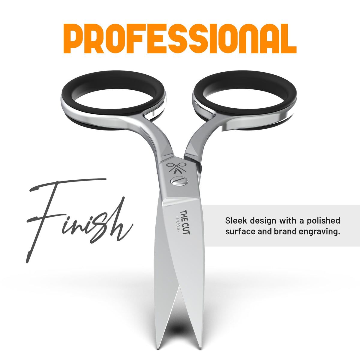 The Cut Factory- 4" Top of The Line Facial Hair Scissors For Men Women - Eyebrow Scissors Grooming Scissors Mustache, Nose, Beard, Eyebrows, Eyelashes Hair Scissors (Bright Polished)