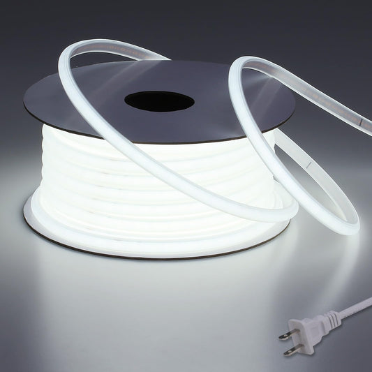 BENLUN Tira LED COB 110V 20 Metros, 6000K Blanco Frio Luces de LED Exterior Impermeable, 10W/M CRI 90+ Flexible Luz LED sin Transformador para Habitacion Techo, Decoración, Patio