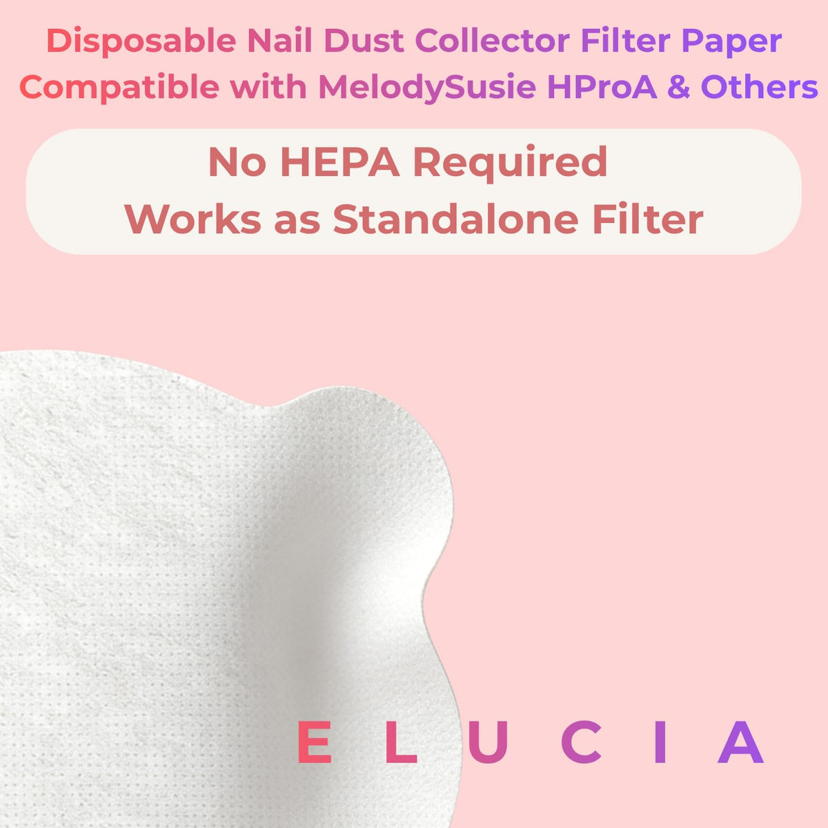 Filtros Desechables ELUCIA 120 Repuesto para Recolectores de Polvo de Uñas MelodySusie HProA