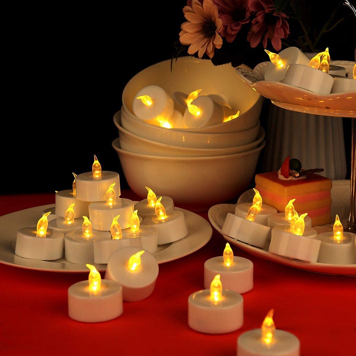 Velas Eléctricas Uplayteck Blancas Efecto Siempre Brillante para Hogar y Festivales