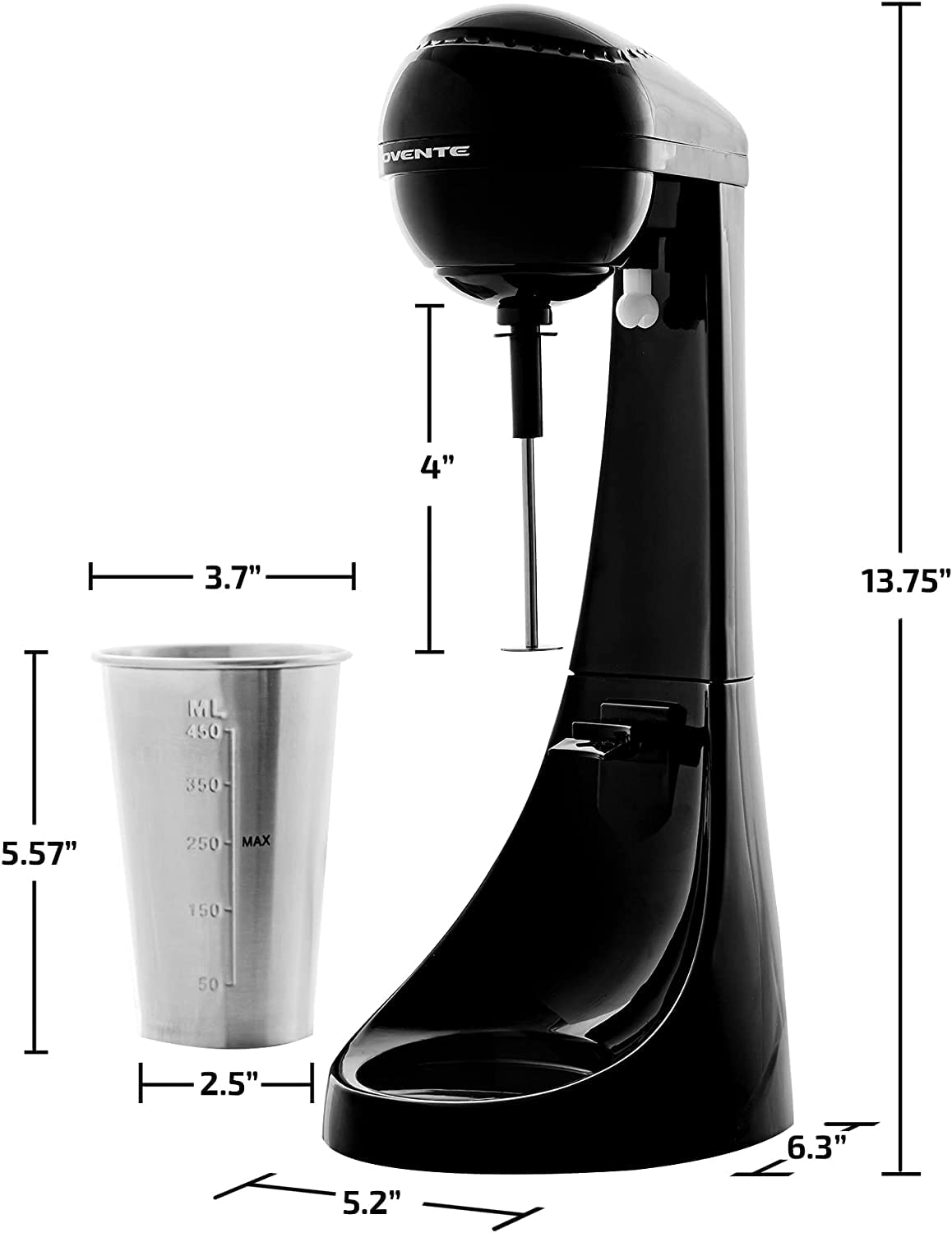 Máquina para Batidos OVENTE Acero Inoxidable Compacta y Fácil de Limpiar