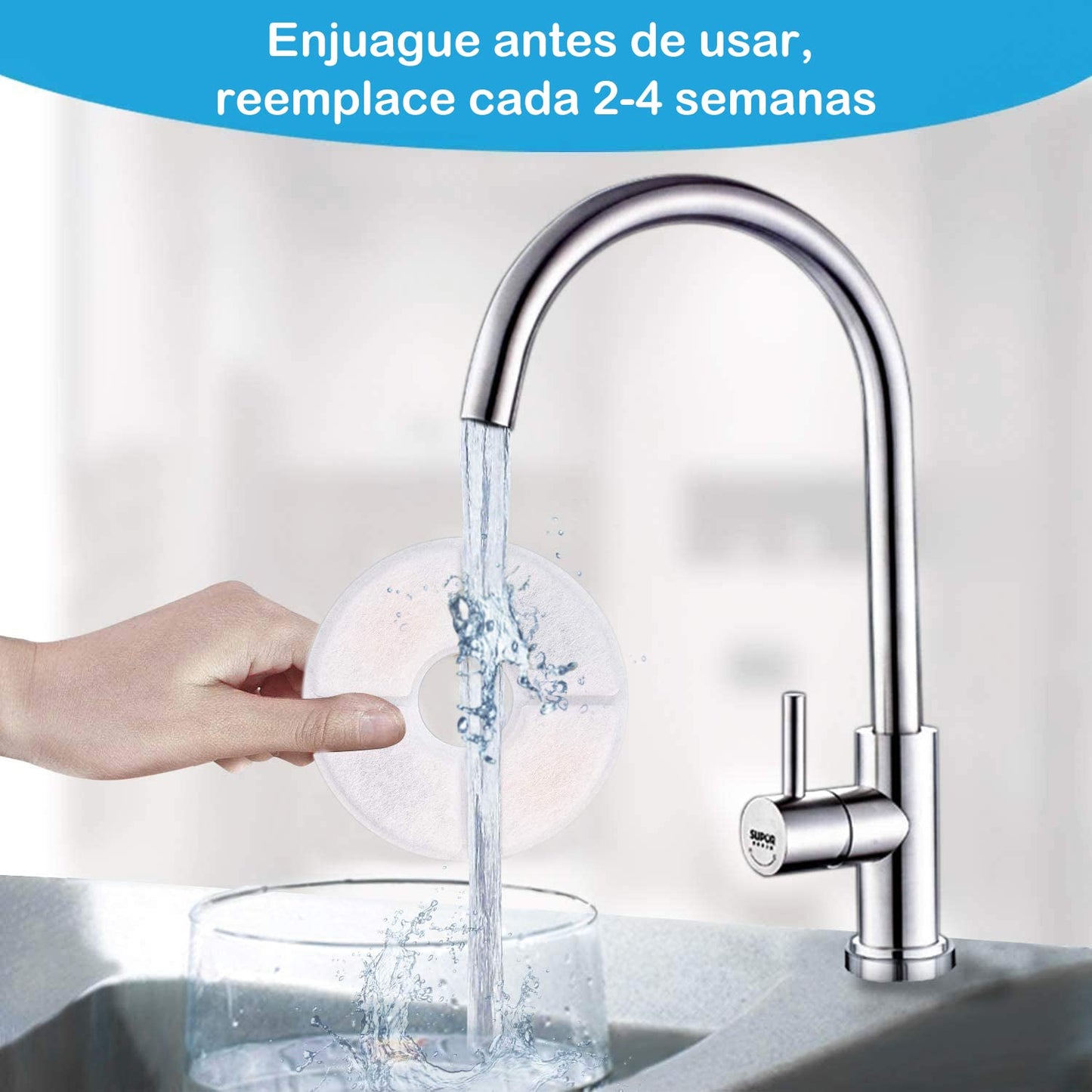 KAMYSEN 4 filtros de repuesto de carbono para flores de mascotas，Filtro para fuente de agua para gatos, Triple Action Fountain Filter，ayuda a aumentar el consumo de agua y mantener a las mascotas saludables, Round Filters 4 Pack