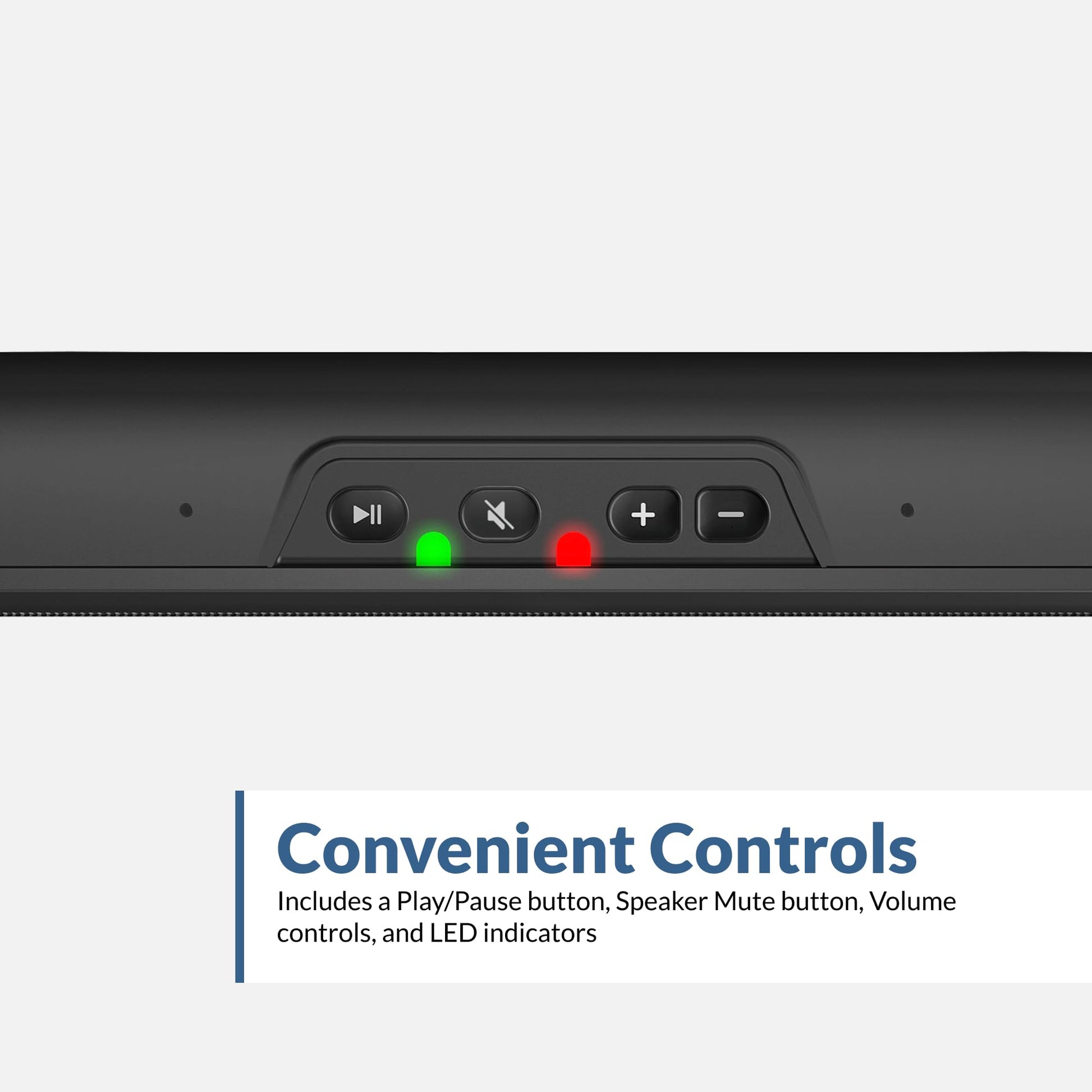 Cyber Acoustics Barra de Altavoces USB (CA-2890) – Altavoz estéreo Alimentado por USB, se sujeta fácilmente al Monitor, Controles convenientes