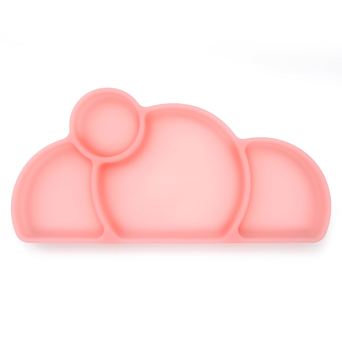 PrimaStella Plato de Silicona de fácil Acceso para niños pequeños, Dividido, sin BPA, Apto para microondas y lavavajillas (Cuarzo Rosa Esmerilado Transparente).