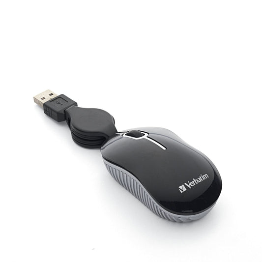 Mouse óptico Verbatim Mini USB-A Plug & Play Negro para computadora