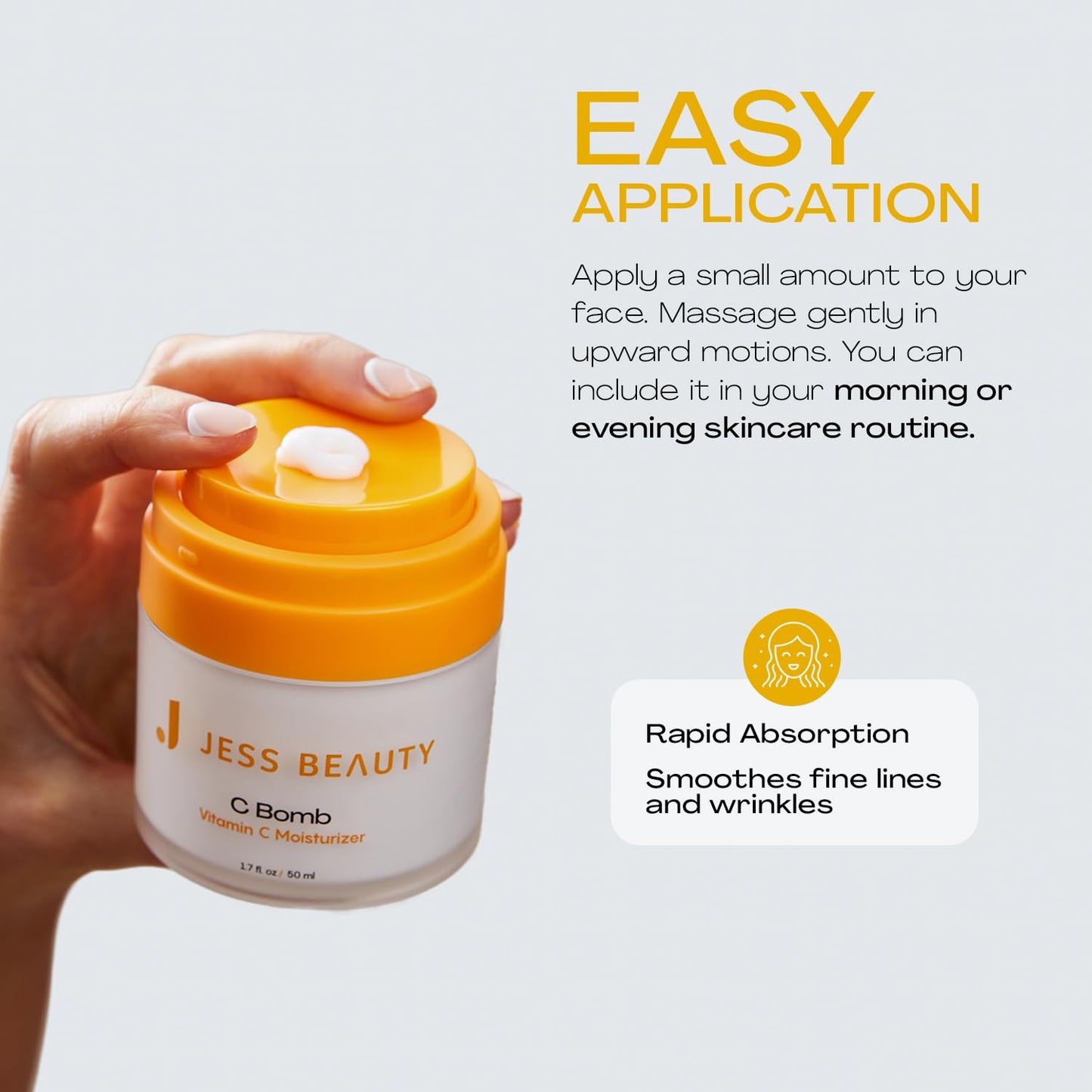 JESS BEAUTY- | Cuidado de la piel C Bomb Crema hidratante facial con vitamina C Tono de piel uniforme | Crema hidratante facial para el cuidado de la piel
