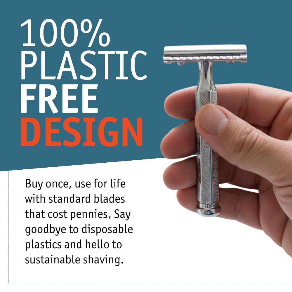 Merkur 3-Piece Double Edge Safety Razor, Chrome-Plated 42001, 0.2 Lb.