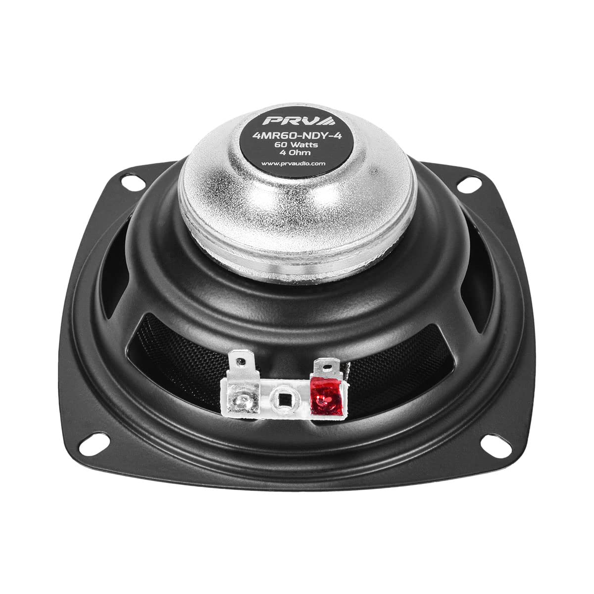 PRV AUDIO 4MR60-NDY-4 PRO - Altavoz de neodimio de rango completo de audio de rango medio - 60 vatios, 4 ohmios - driver compacto y potente para audio del coche - Perfil bajo, sonido de alta fidelidad