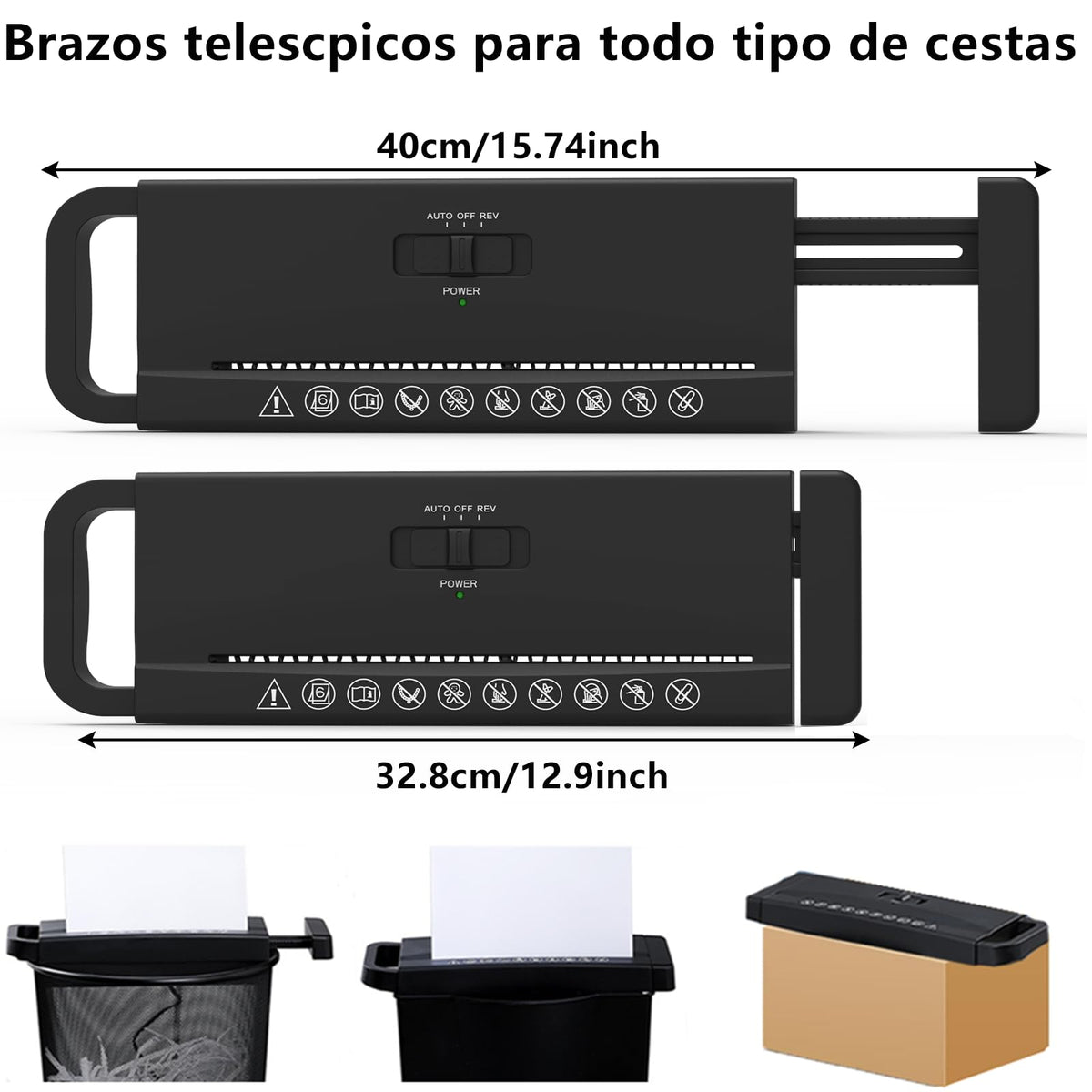 Trituradora de Papel IOWHDS Blanca con Diseño de Brazo Telescópico para Oficina en Casa
