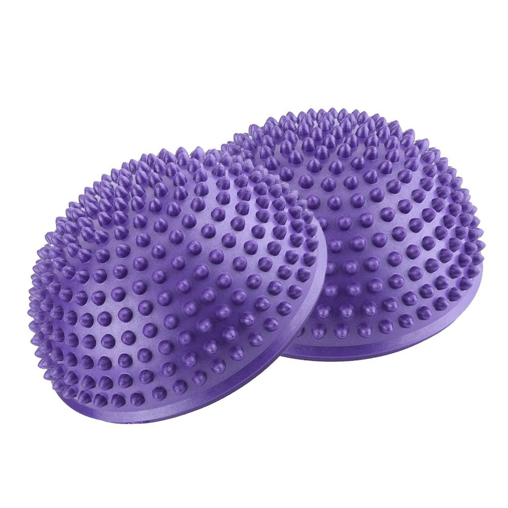 Masaje de Pies 2Uds Balance de Media Bola Pods Spiky Púrpura para Terapia de Músculo de Pie Tejido Profundo