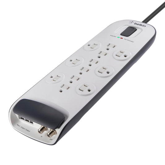 Belkin supresor de tensión con 12 salidas con cable y satélite; protección telefónica