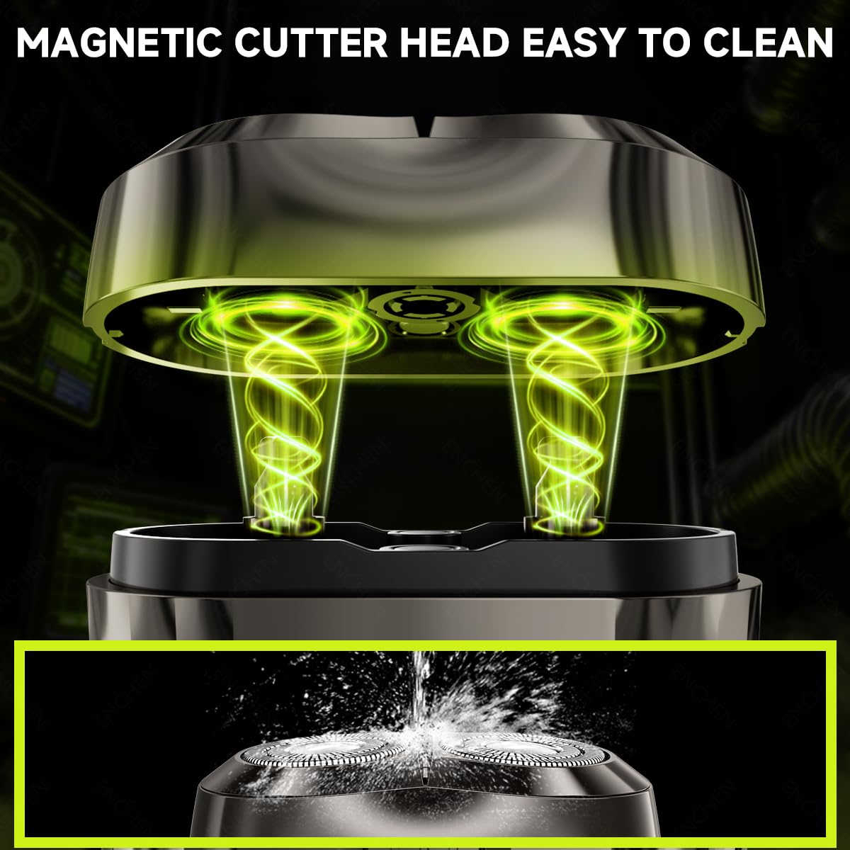 Enchen Afeitadora Eléctrica para Hombre, Afeitadora Eléctrica Portátil Rotativa, Resistente al Agua Recargable USB, Afeitadora Portátil Para Hombres, Uso Seco y Húmedo, Mini 6